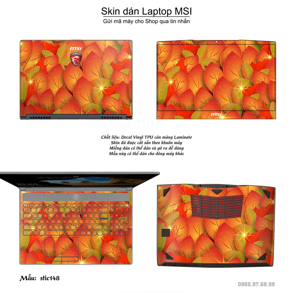Skin dán Laptop MSI in hình Hoa văn sticker nhiều mẫu 24 (inbox mã máy cho Shop)