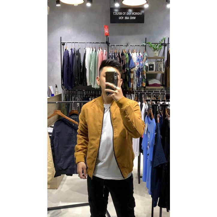 Áo Khoác Nam Bomber Da Lộn Chất Dày Xịn Xò 4 Màu Thời Trang - AK26