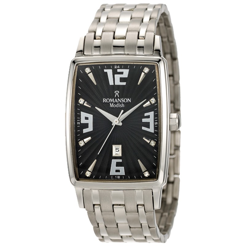 Đồng hồ Romanson Men Sport Watch DM5127MWBK nam máy Thụy Sĩ, thể thao chống nước, dây thép cao cấp chính hãng