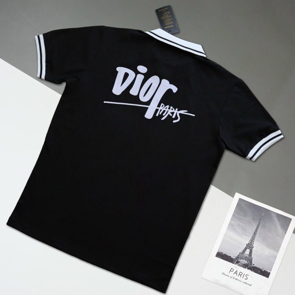 Áo thun nam cổ trụ in chữ nổi chất cotton cao cấp thiết kế sang trọng lịch lãm [NEW UNISEX]