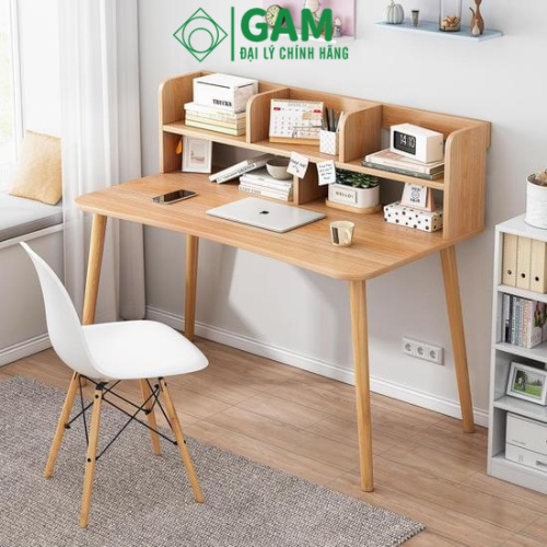 Bàn học giá rẻ kết hợp kệ sách đa ngăn mặt MDF chống xước chống nước thương hiệu IGA -GP197