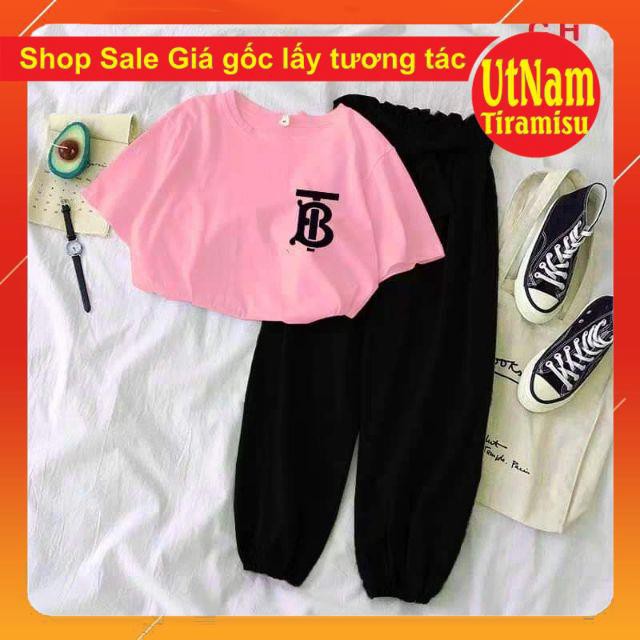 Sét áo bTB + quần bom da cá ❤ Sét bộ đồ nữ unisex ❤chất cotton co giãn 4 chiều
