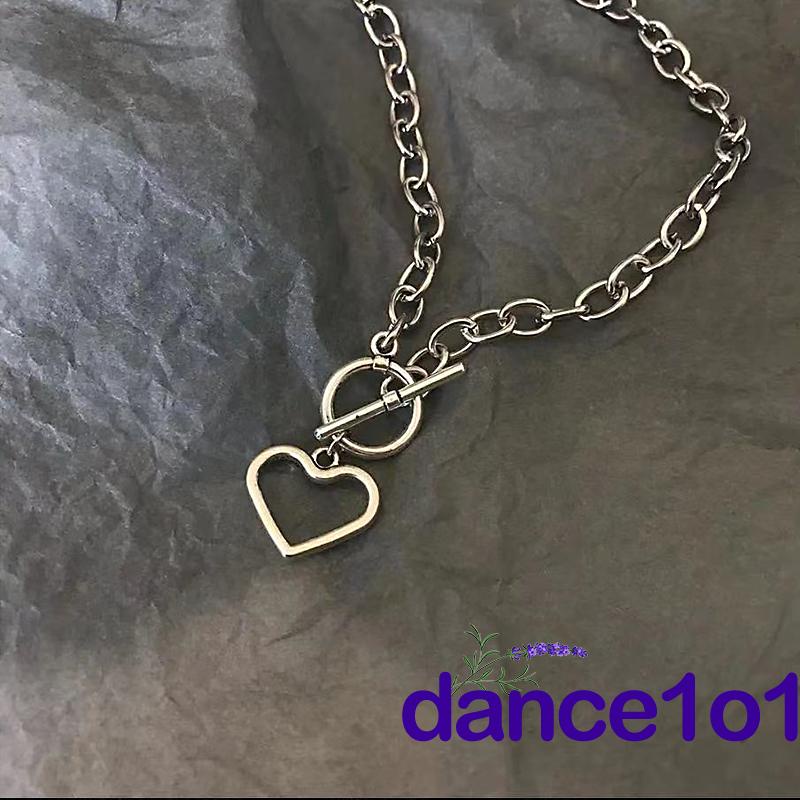 Dây chuyền mặt hình trái tim màu sắc trơn thời trang cho nữ