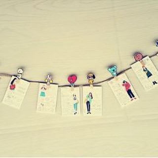 Kẹp gỗ treo ảnh BTS kèm ảnh thành viên