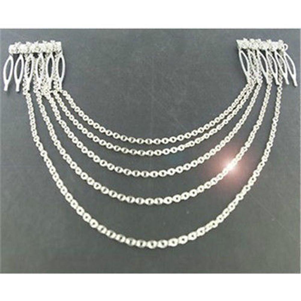 FORBETTER Băng Đô Mạ Vàng / Bạc Dạng Chuỗi Tua Rua Thời Trang