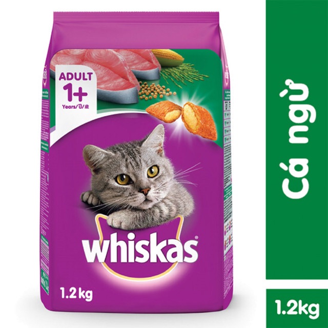 Thức ăn cho mèo lớn whiskas vị cá ngừ 1,2 kg