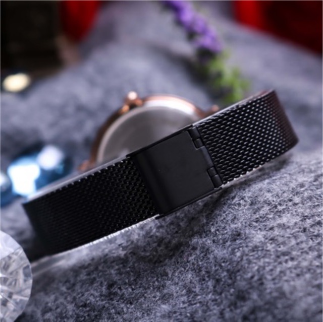 Đồng Hồ Nữ JA-1189D Julius Hàn Quốc Dây Thép (Đen)