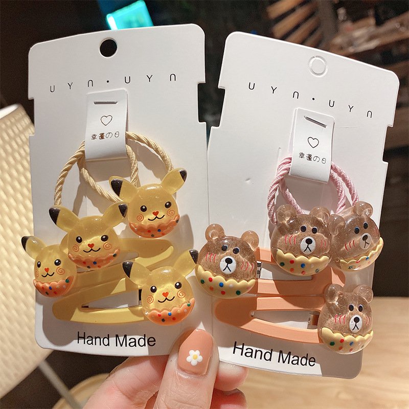 [Set 4] Kẹp và cột tóc nhiều hoạt hình phiên bản Hàn Quốc cho bé S4H