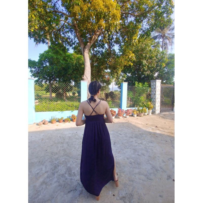 đầm maxi hở lưng