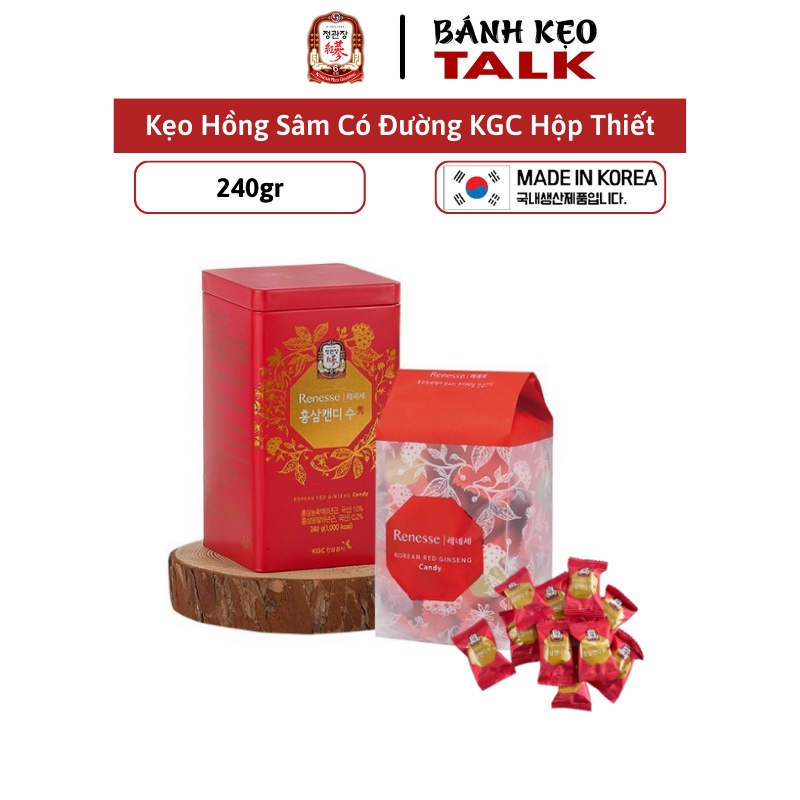 Kẹo Hồng Sâm Có Đường KGC chính phủ hộp thiết 240gr Cheong Kwan Chang