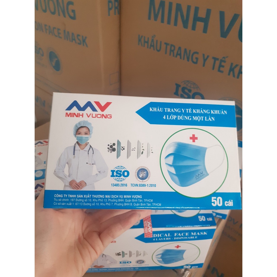 (MÃ SRMA9776 giảm 50% đơn 0Đ) Khẩu trang y tế 4 lớp Minh Vượng - kháng khuẩn và kháng bụi mịn