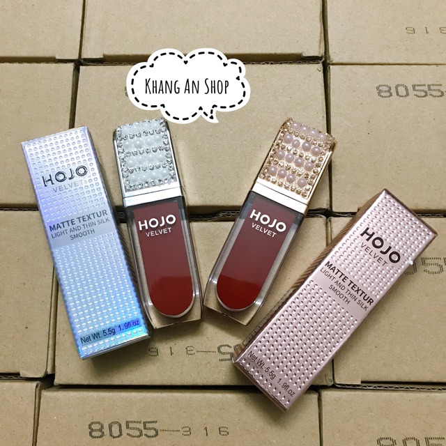 Son kem HOJO Velvet Matte Textur nắp gắn hạt sịn sò