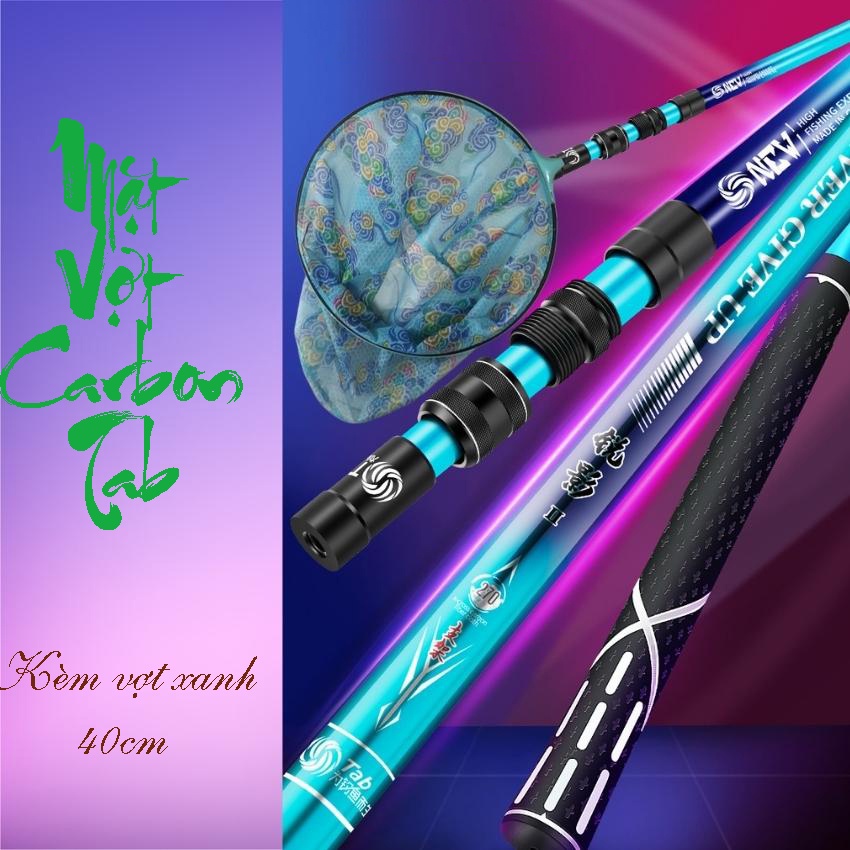 Vợt Cá Cacbon Vành Tròn Có Thể Thu Gọn Chuyên Dùng Câu Đài Vợt Cá Câu Đài Tab