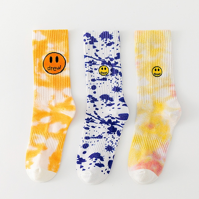 DREW Vớ Cho Nam Và Nữ 100% Cotton Họa Tiết Sọc Ngang Justin Bieber Thời Trang Dành