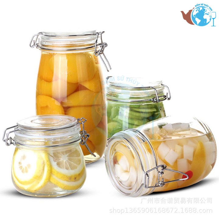 Hũ thủy tinh đựng gia vị cài kín bằng kiền inox 500ML | BigBuy360 - bigbuy360.vn