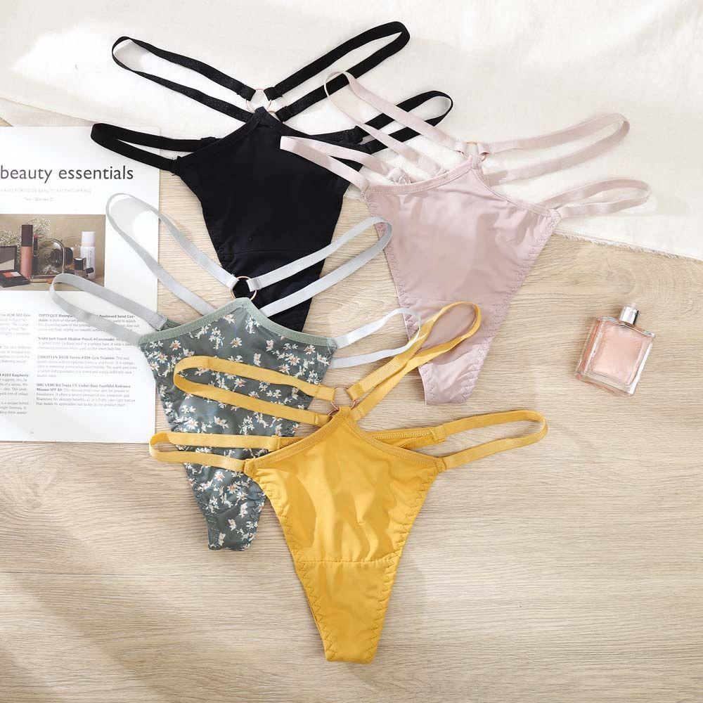 Quần Lót Cotton Chữ T Mềm Mại Không Đường May Họa Tiết Da Báo Màu Trơn Gợi Cảm