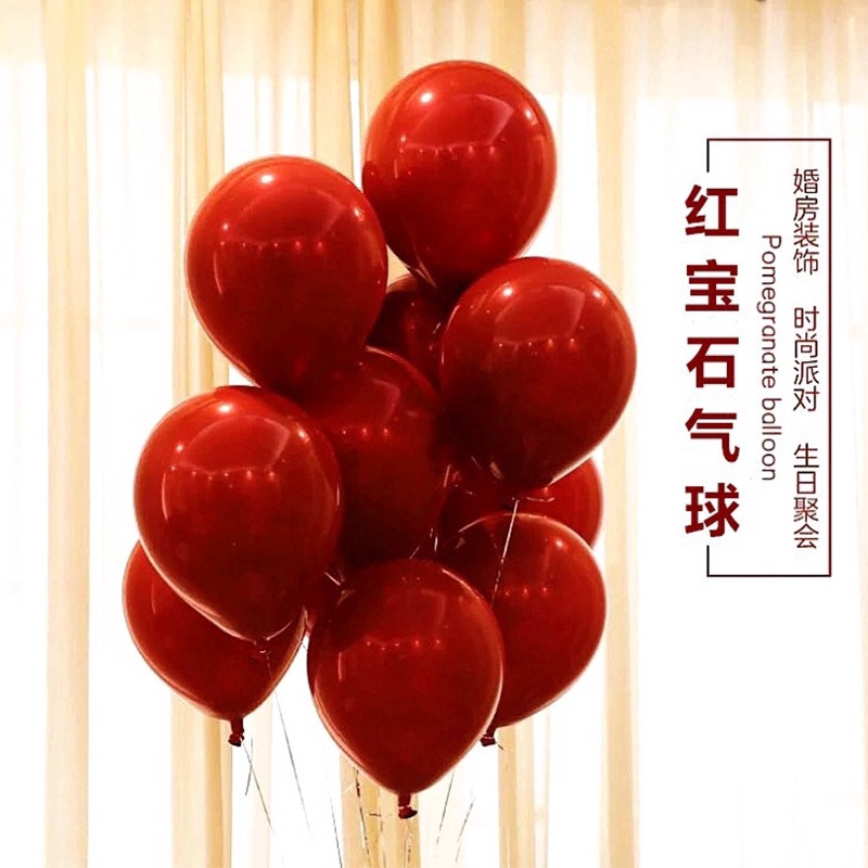 Bộ 10 cái bong bóng 10 inch màu đỏ dùng cho trang trí giáng sinh