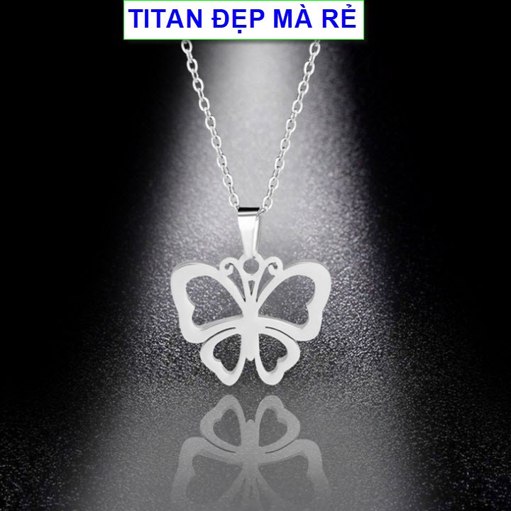 Dây chuyền kiểu bướm titan nữ dễ thương - Hàng titan vàng 18k sáng bóng đẹp - Cam kết 1 đổi 1 nếu đen và gỉ sét