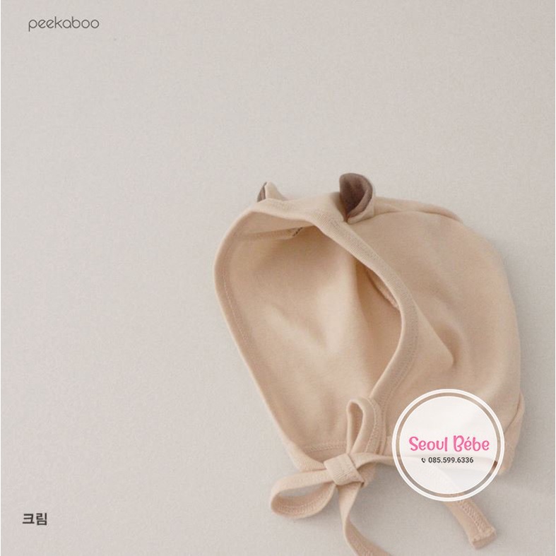 Mũ tai bộ Peekaboo basic phụ kiện cho bé made in Korea