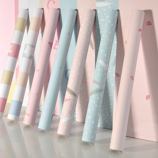 Giấy dán tường hoạ tiết màu hồng phong cách Hàn Quốc khổ 5M NHAX995