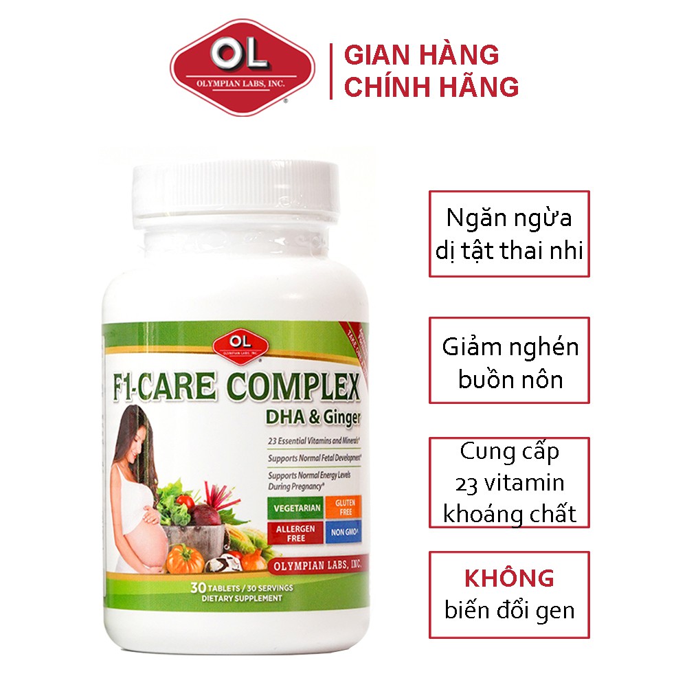 Olympian Labs F1 Care Complex Lọ 30 Viên - Hỗ trợ giảm nghén ở bà bầu