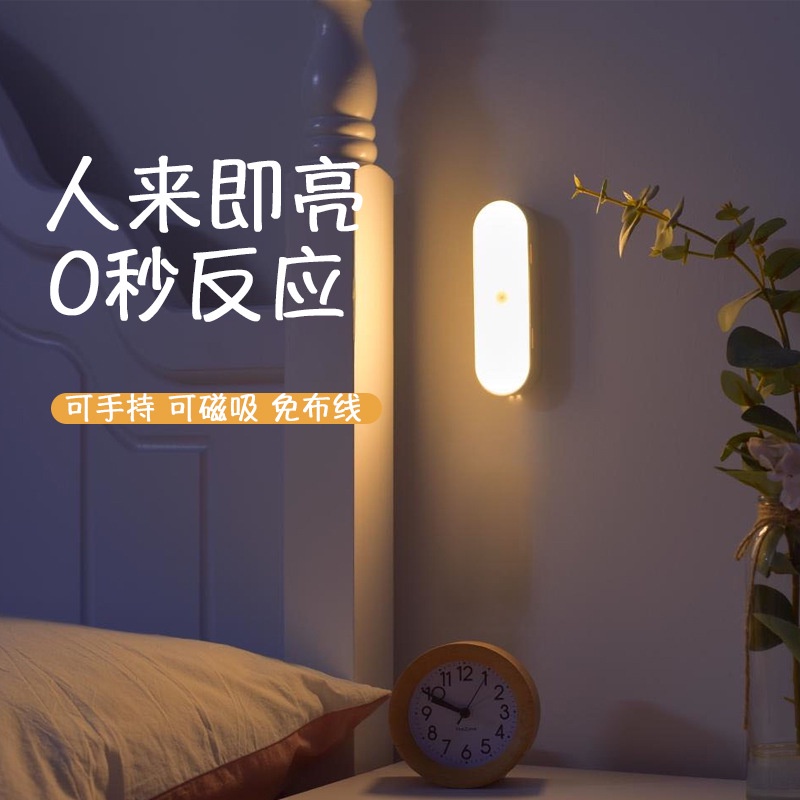 Đèn LED Cảm Biến Cơ Thể Người Ánh Sáng Ban Đêm Có Âm Thanh Và Điều Khiển Sạc Cho Tủ Quần Áo