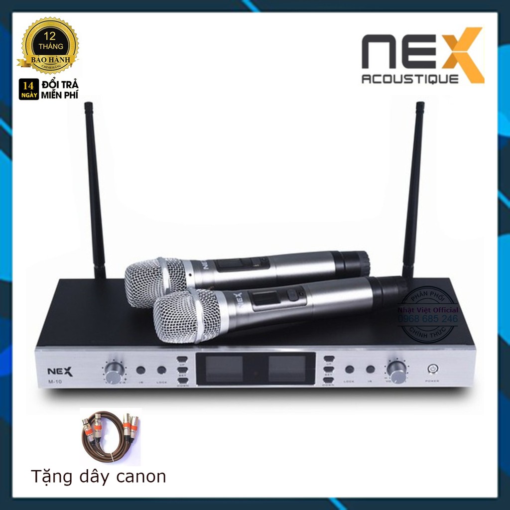 Micro không dây NEX M10 hát karaoke nhẹ mic chống hú tốt nhất - hàng chính hãng .