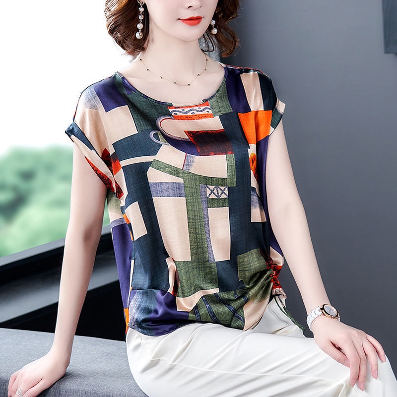 Áo Thun Ngắn Tay Dáng Rộng In Họa Tiết Thời Trang Mùa Hè Dành Cho Nữ