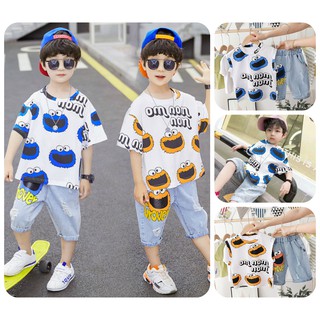 [SALE] BS58⚡6-23Kg⚡ Bộ bé trai - Áothun ngố + Quần Jean thụng co giãn mềm⚡HÀNG QUẢNG CHÂU - QUẦN ÁO TRẺ EM⚡