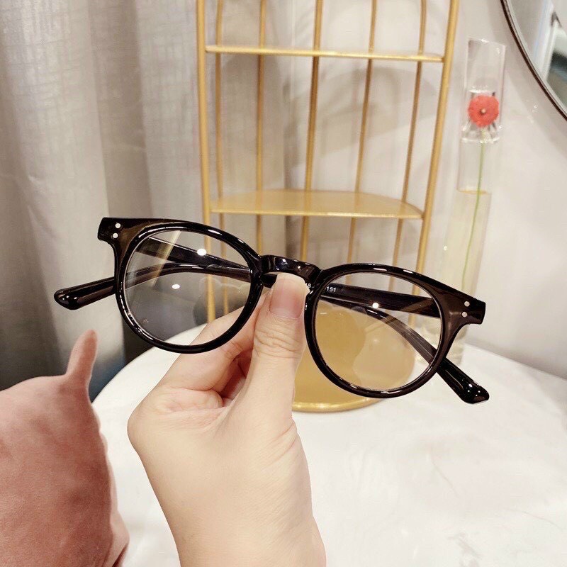 Kính giả cận chữ V gọng tròn mắt mèo mắt kính chống ánh sáng xanh phong cách Ulzzang đẹp hottrend PUKIXI 027