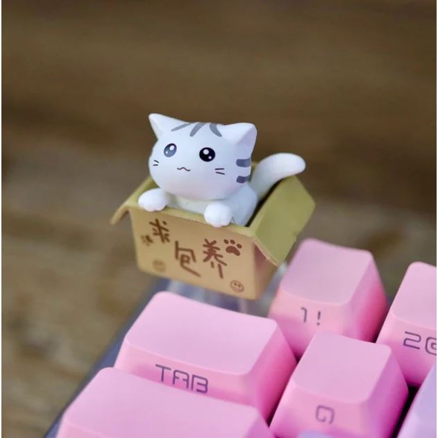 Keycap mèo xuyên led siêu đẹp, Nút bàn phím mèo dễ thương cho bàn phím cơ