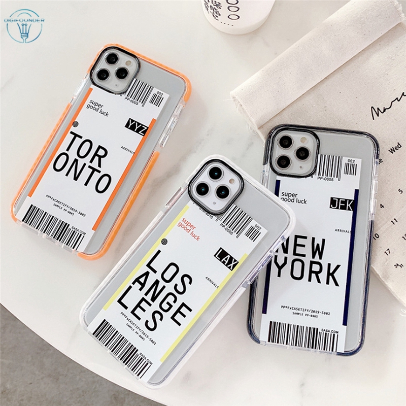 DG Funny Travel City Boarding Pass Phone Case For iphone 11 Pro Max XR X XS Max 7 8 plus Back Cover Silicone Soft Cases Cute Funda