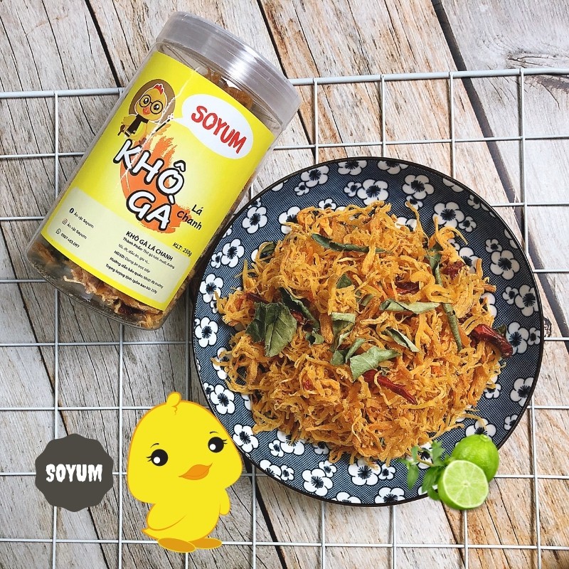 Khô gà lá chanh hộp 250g,khô gà Soyum thơm ngon từng sợi | BigBuy360 - bigbuy360.vn