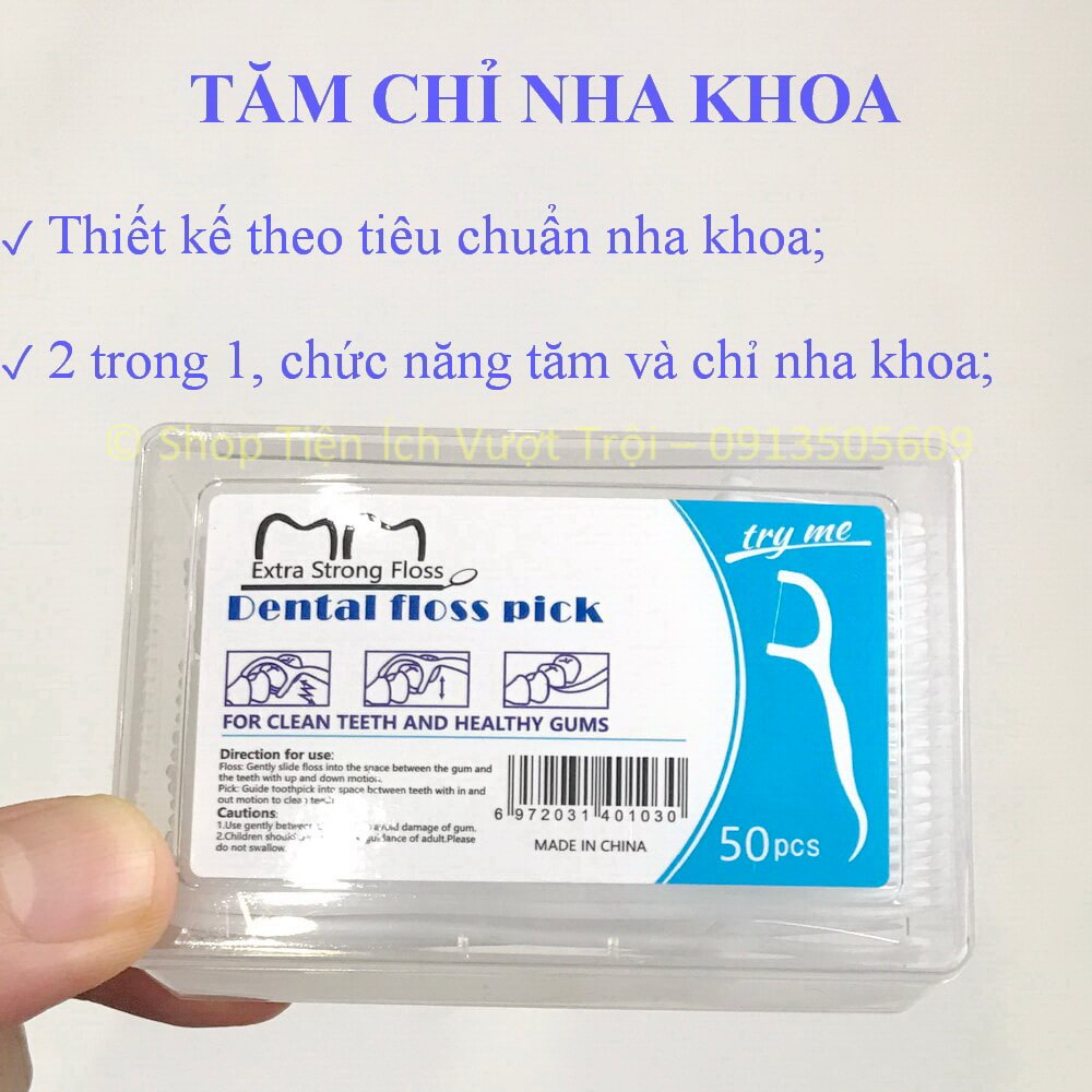 Tăm chỉ nha khoa làm sạch khe kẽ răng, hộp to,túi to chi phí thấp, lấy thức ăn giắt trong khe kẽ răng-Tiện Ích Vượt Trội
