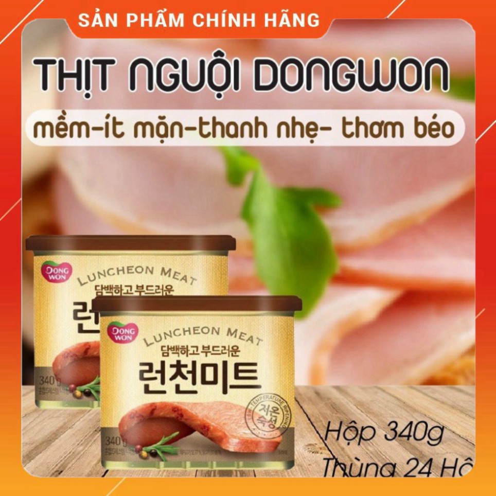 [BÁN SỈ] Thịt Hộp Spam Hàn Quốc Dongwon Nắp Đỏ HSD 2024 Luncheon Meat 340G FREE SHIP Thịt Hộp  Nhập Khẩu