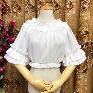 Áo Sơ Mi Chiffon Tay Ngắn Phong Cách Lolita