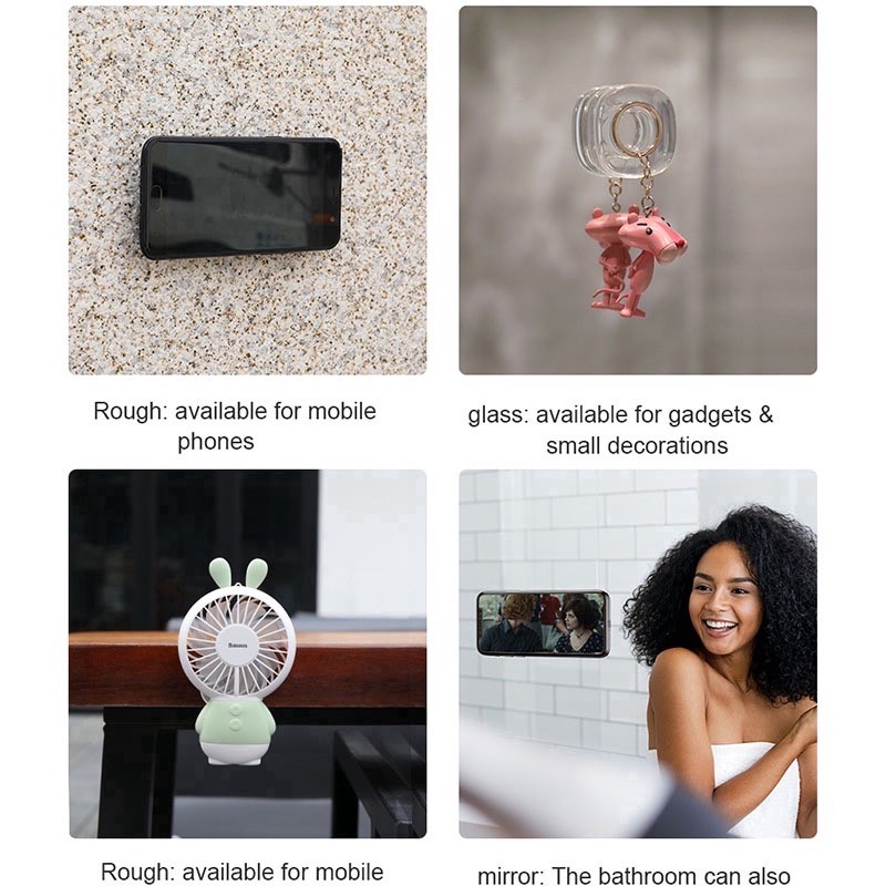 Kẹp Baseus giữ điện thoại/ dây cáp Baseus HÚT tường/ bàn tiện dụng | BigBuy360 - bigbuy360.vn