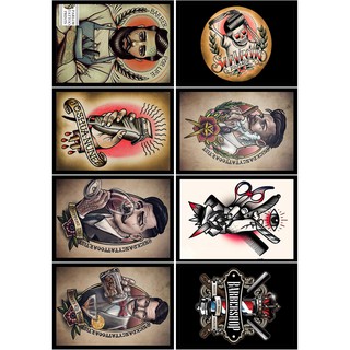 Sticker Trang Trí tiệm cắt tóc 100 tấm