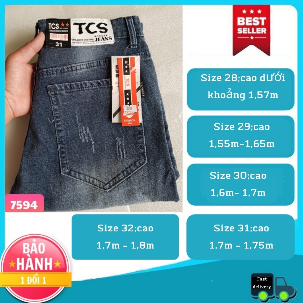 Quần Jean Nam Ôm Body Cao Cấp 7594