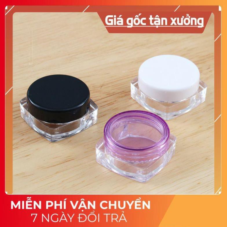 Hủ Đựng Kem ❤ SIÊU RẺ ❤ Hũ nhựa vuông 3g chiết kem , Hũ mỹ phẩm , phụ kiện du lịch
