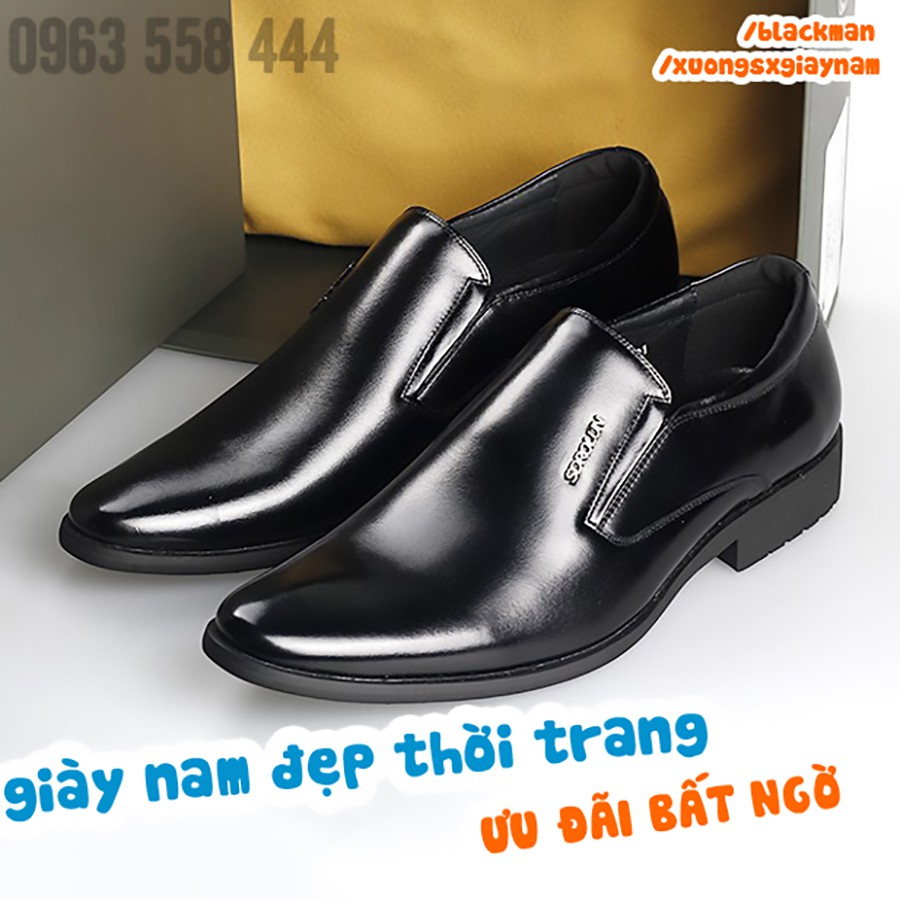 Giày tây nam đẹp kiểu dáng công sở chính hãng Fu Khang màu đen GL250N