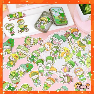 Sticker Kèm Hộp Sắt Đựng Dán Sổ Điện Thoại Laptop Và Mũ Bảo Hiểm Xinh Cute Đáng Yêu