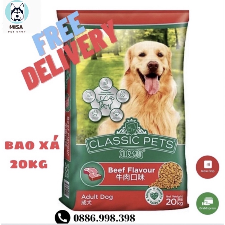 Bao xá 20kg thức ăn cho chó Classic pets Adult