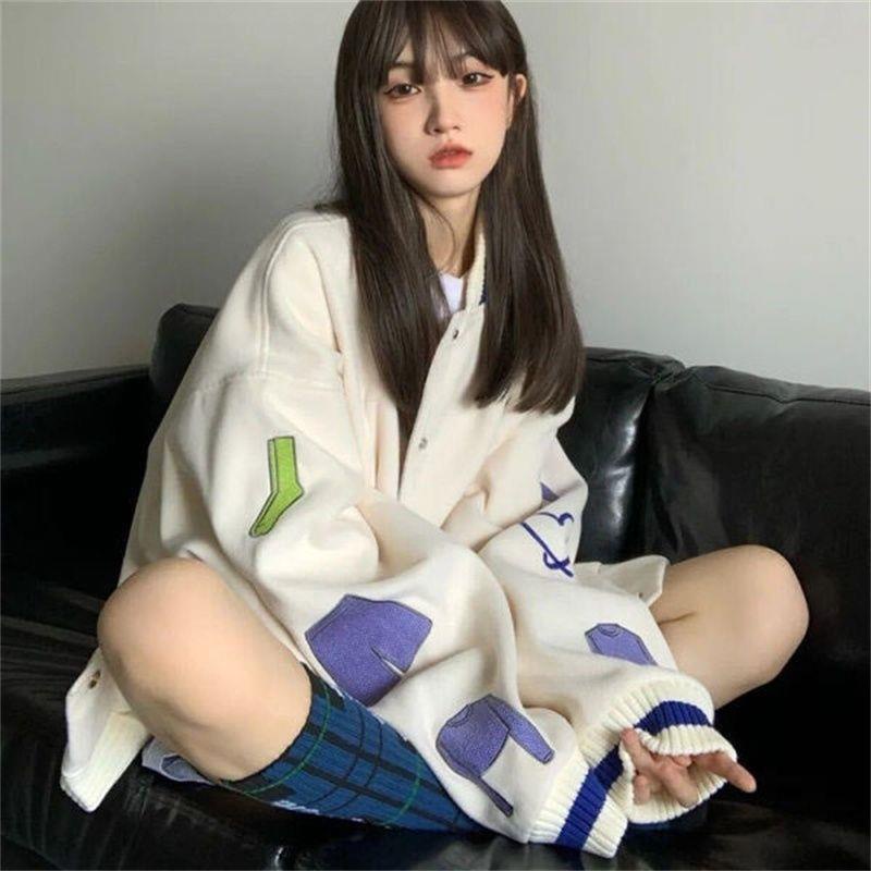 Áo Khoác Bóng Chày Dáng Rộng Thiết Kế Phong Cách Retro Mỹ Thời Trang Xuân Thu 2022 Mới Cho Nữ