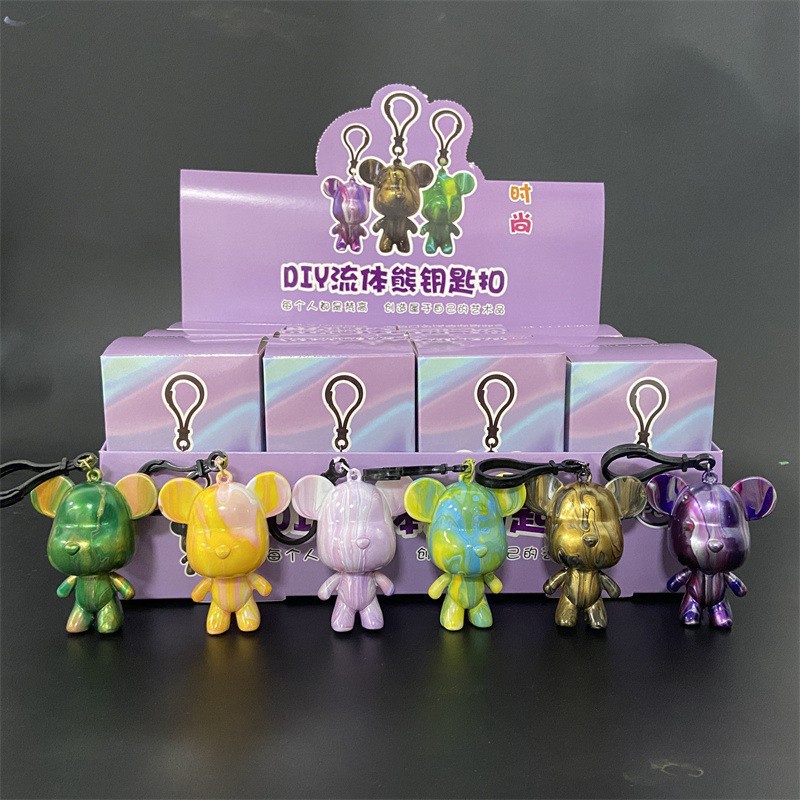 Móc Khóa Hình Gấu Dạng Chất Lỏng DIY