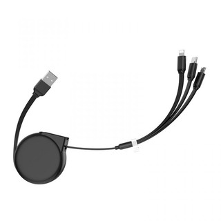 Cáp sạc nhanh 2A Hoco U50 - 3 đầu thu gọn