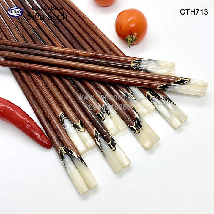 Đũa gỗ Cẩm - đầu cẩn thạch chéo  ❤️FREESHIP đơn > 50k❤️ HAHANCO |CTH713|