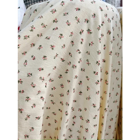 vải thô cara mẫu mới vintage 100% cotton may đồ bộ dài tay mùa hè thu