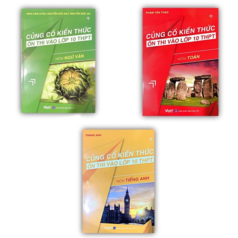 Sách - (Combo 3 cuốn) Củng Cố Kiến Thức Ôn Thi Vào Lớp 10 THPT Môn Toán - Ngữ Văn - Tiếng Anh