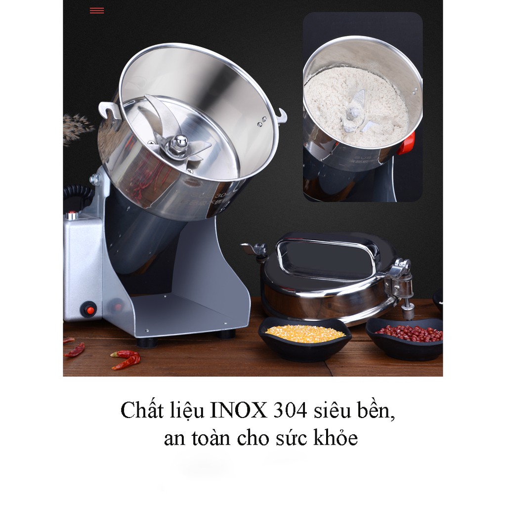 Máy xay, nghiền đồ khô, bột, ngũ cốc COSUAI chất liệu INOX 304 cỡ siêu lớn 2.500 gam, công suất 3.600W [bảo hành 1 năm]